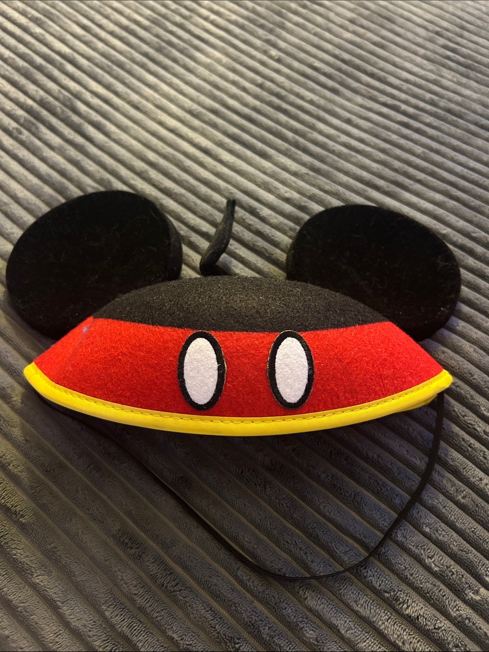 Mickey Mouse Ear Headband Hat with Iconic Red & Yellow Detail
